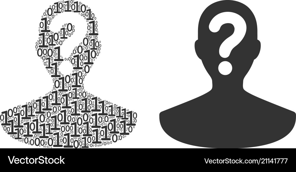 Unknown person collage of binary digits Unknown person collage of binary digits vector image