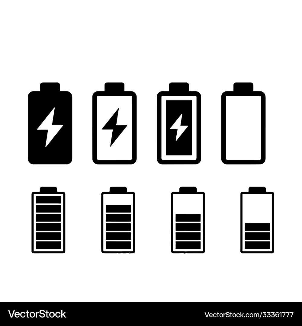 Verschiedene Batteriekapazität Lade Icons mit voller Verschiedene Batteriekapazität Lade Icons mit voller vektorbild