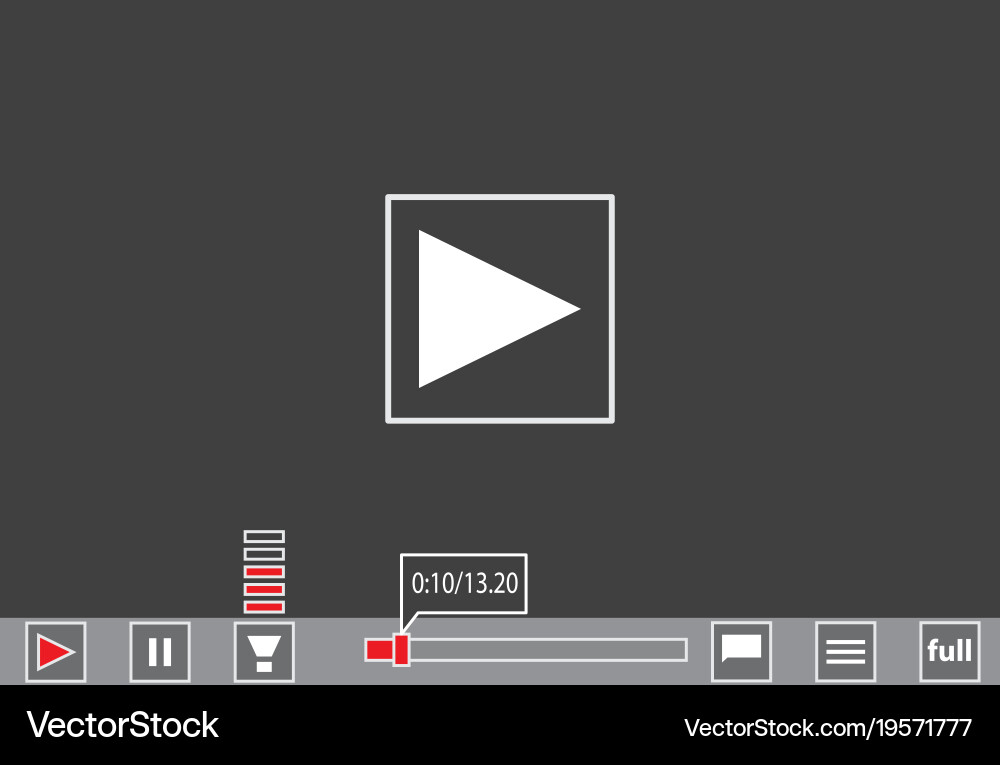 Video player template for web and mobile apps Vector Image