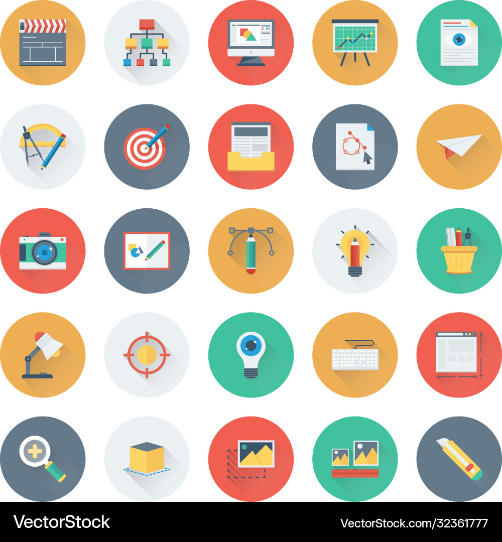 Web design and development icons vector image