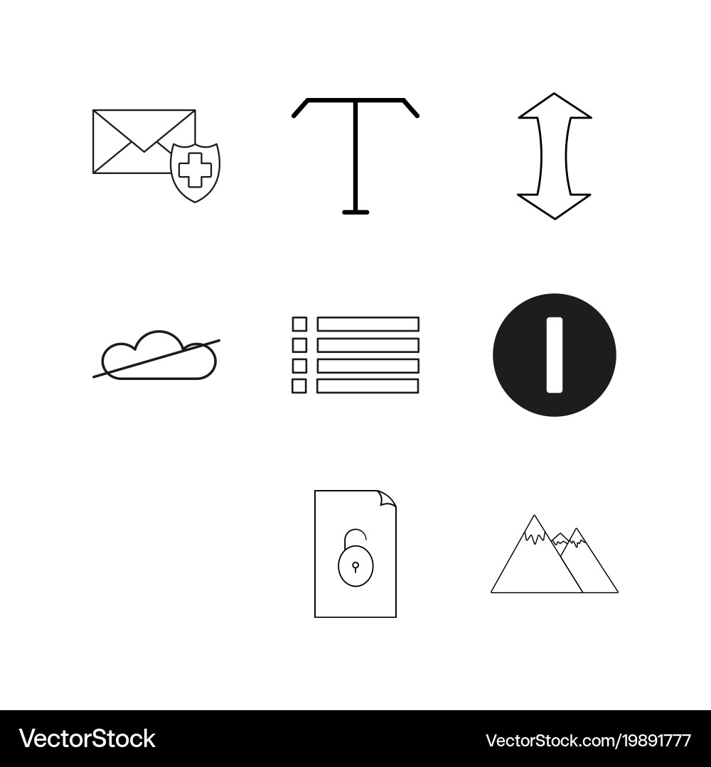 Web linear icon set simple outline icons Vector Image