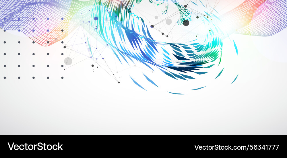 Wireframe wave with swirling pattern of colored Wireframe wave with swirling pattern of colored vector image