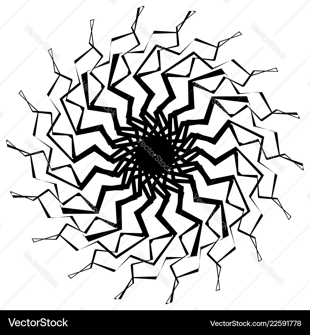 Abstract circular geometric element with radial Abstract circular geometric element with radial Vector Image