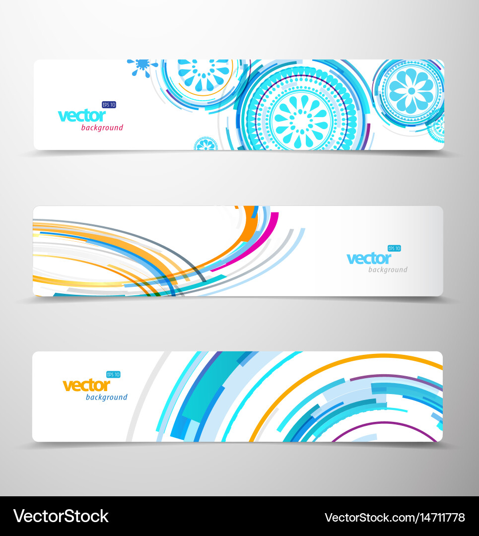 Abstract Colorful Header Set vector image