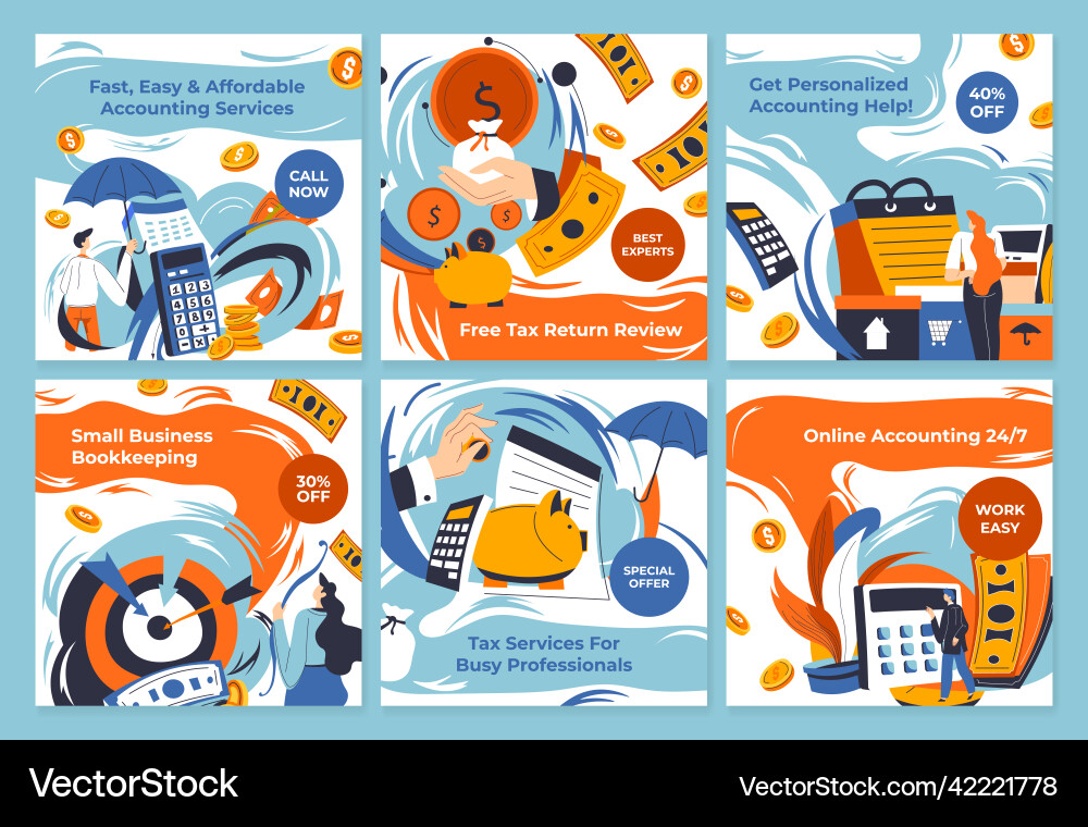 Accounting Service Promotion auf Social Media Post Accounting Service Promotion auf Social Media Post vektorbild