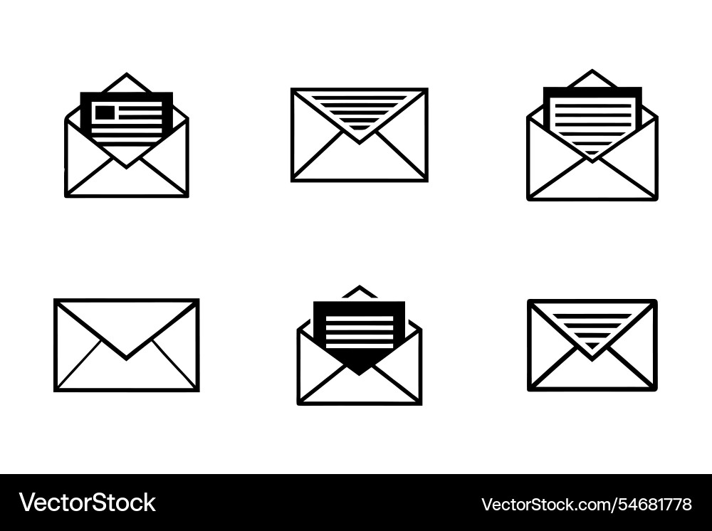Art style envelope icon bundle set design Art style envelope icon bundle set design vector image