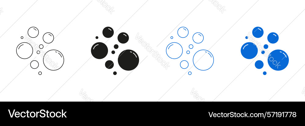 Bubble shapes line and solid icon set Bubble shapes line and solid icon set vector image