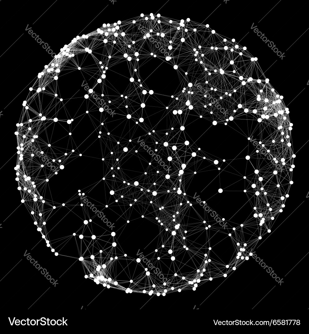 Connection structure wireframe Vector Image