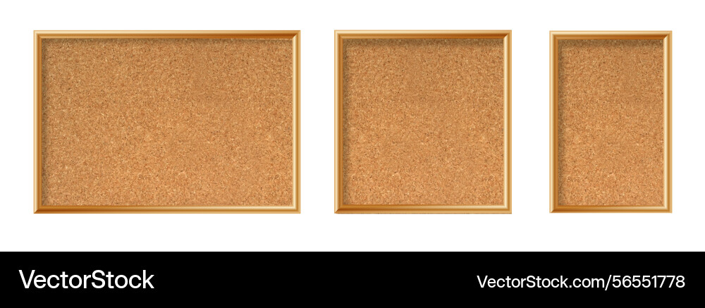 Cork board with wood frame empty corkboard Vector Image