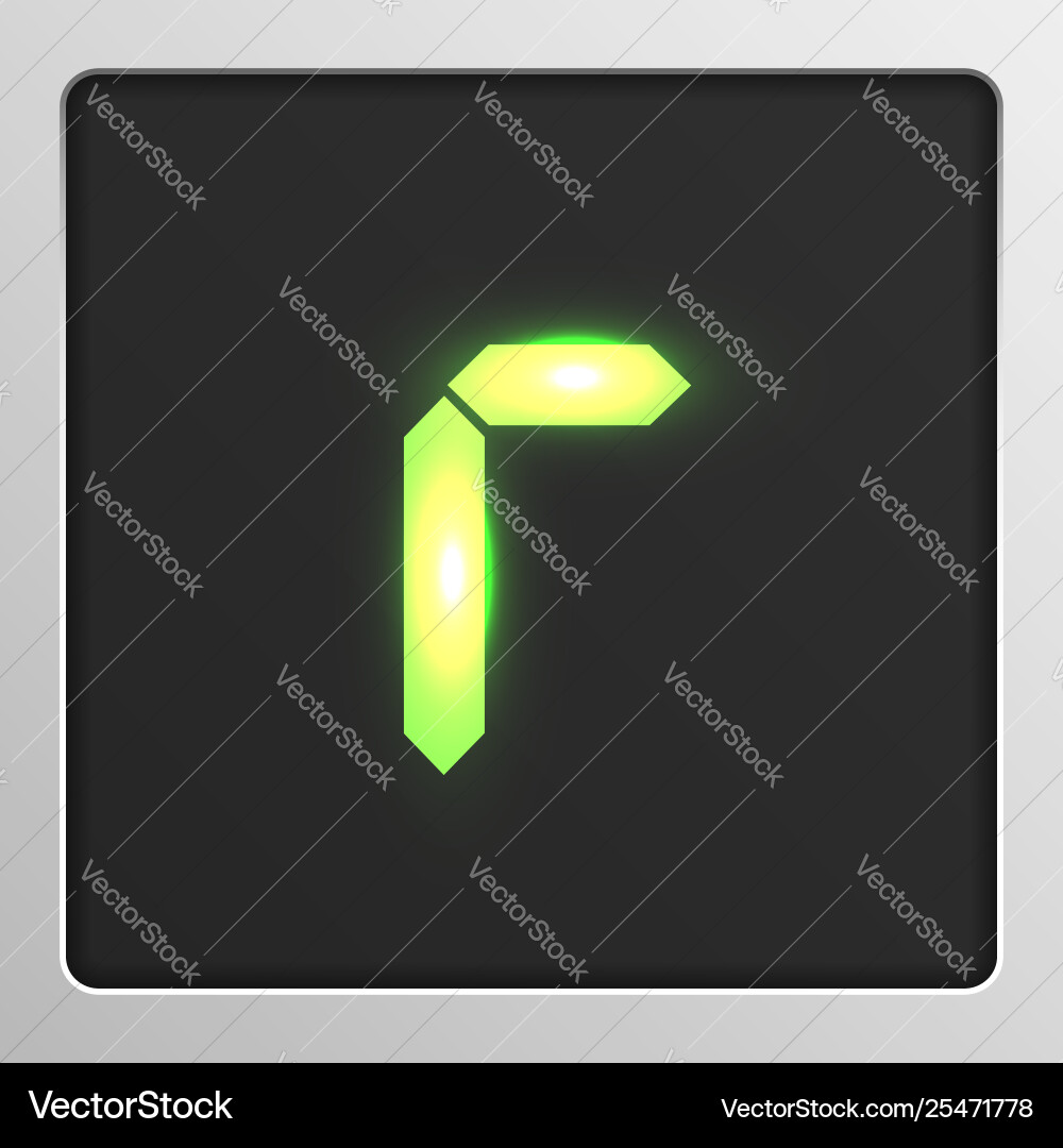 Digital character set typeface on a screen vector image