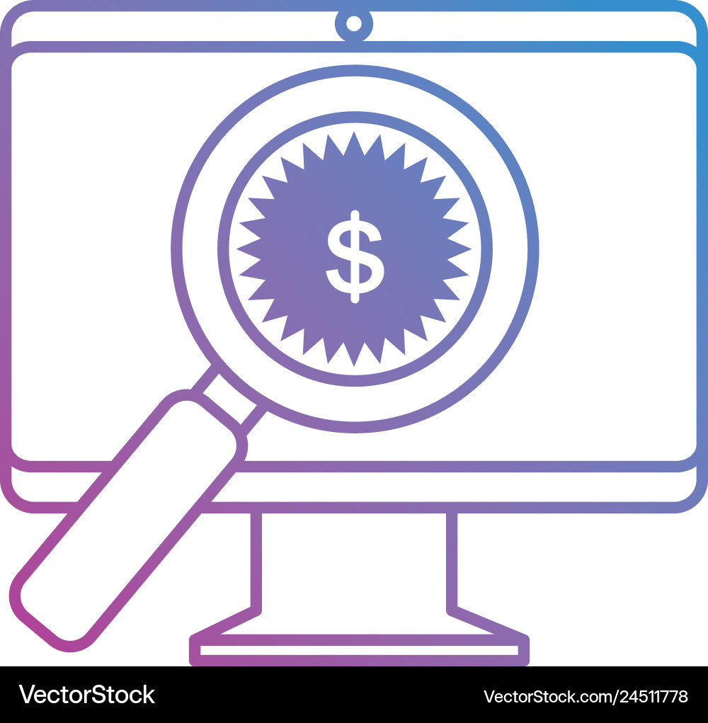 Electronic commerce with monitor computer Vector Image