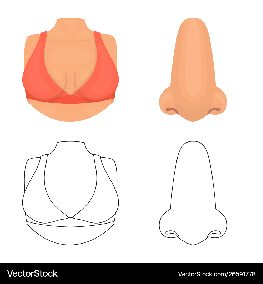 Isolated object body and part sign collection vector image