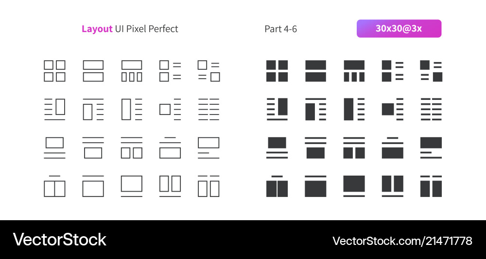 Layout ui pixel perfect well-crafted thin vector image