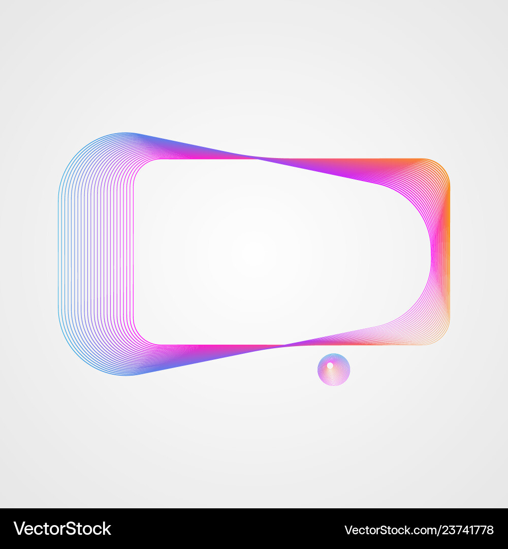 Neon asymmetric rectangular frame of lines Neon asymmetric rectangular frame of lines vector image