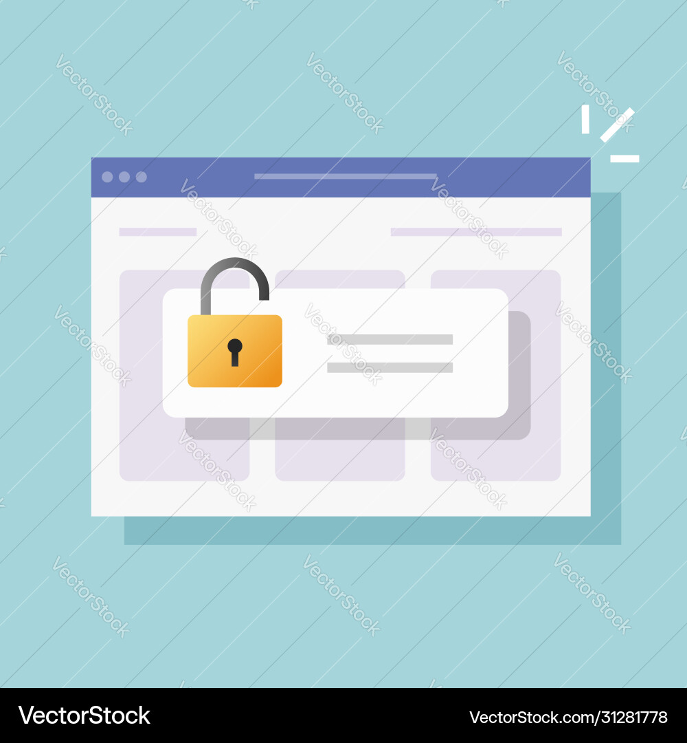 Password secure access on web internet browser Password secure access on web internet browser vector image