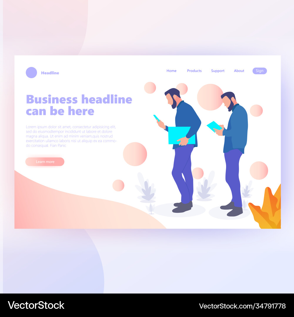People work in a team and interact with graphs Vector Image