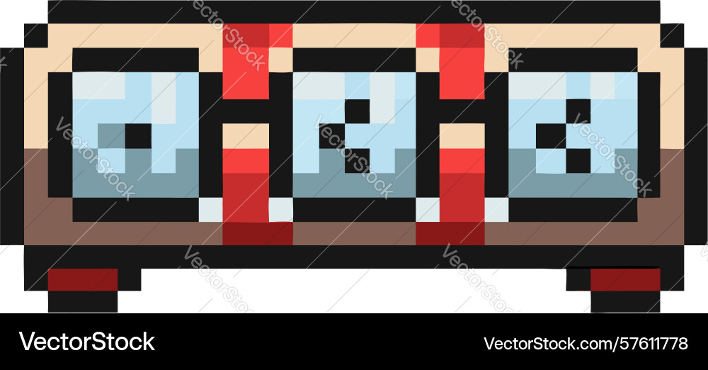 Pixel art digital counter display for game ui vector image