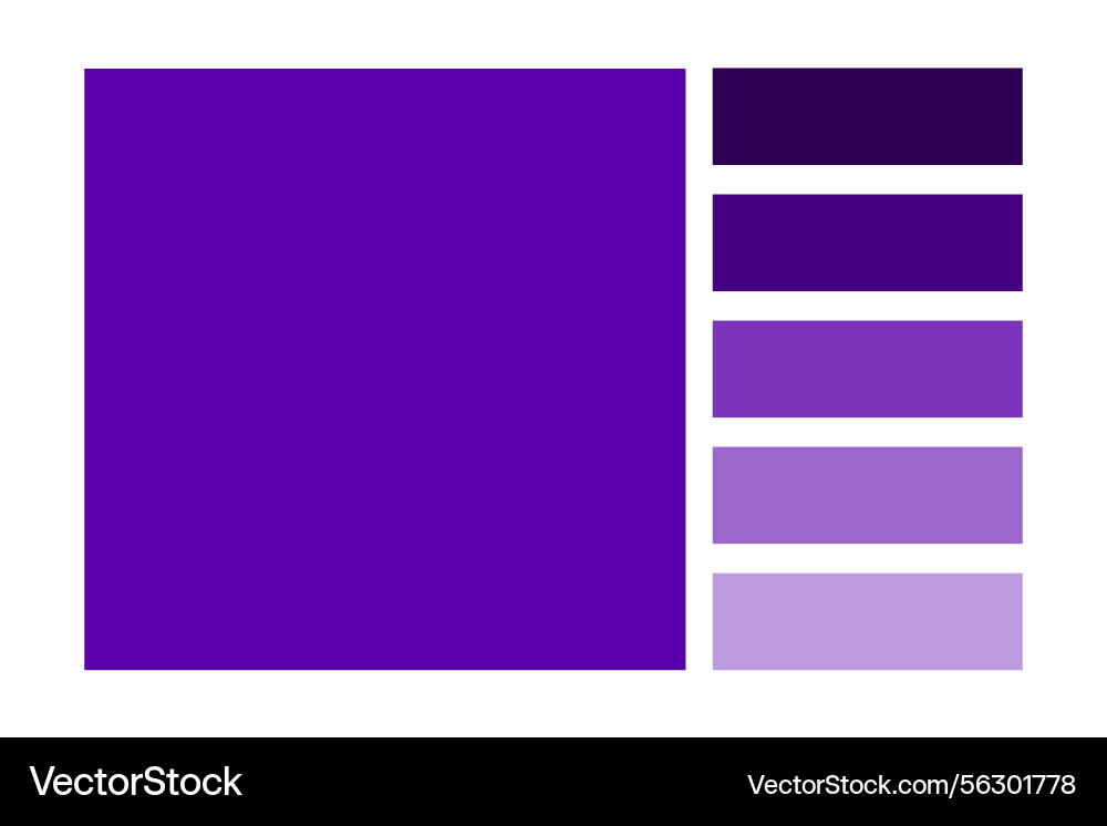 Purple color palette gradient sample rectangular Purple color palette gradient sample rectangular vector image