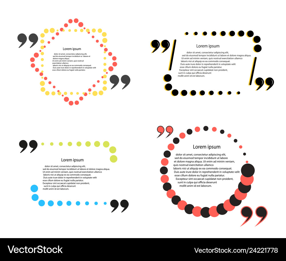 Quote template framework comments statements Quote template framework comments statements vector image
