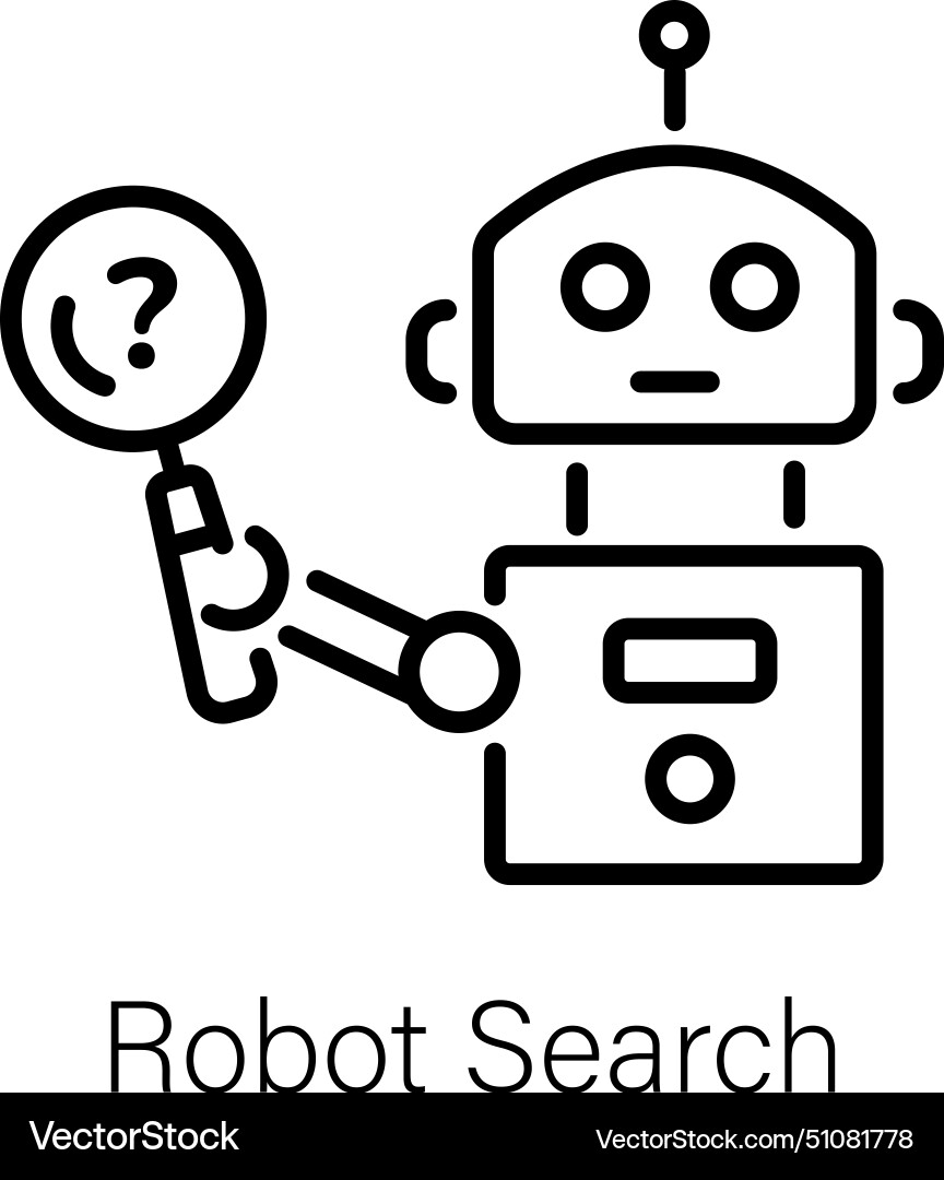 Robot search Vector Image