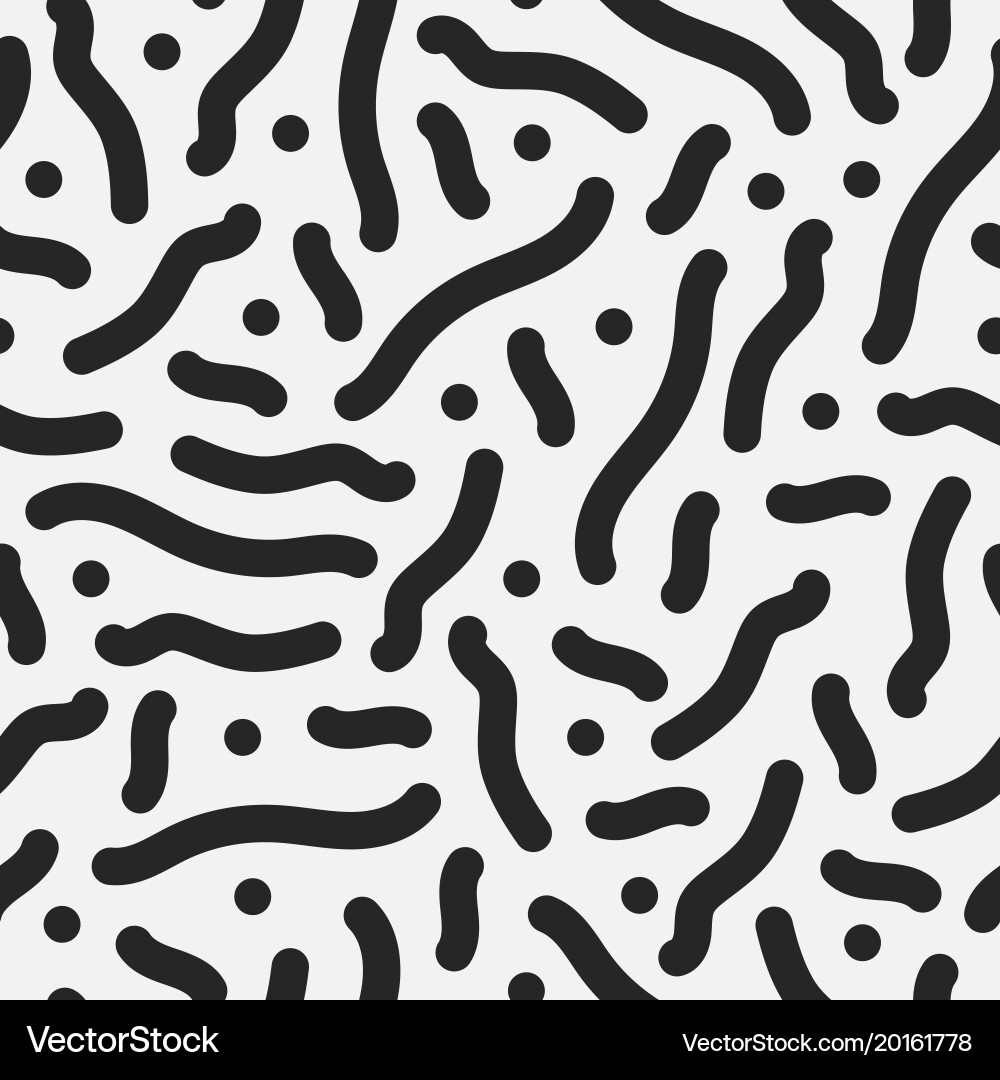 Seamless curve pattern in retro memphis style Vector Image