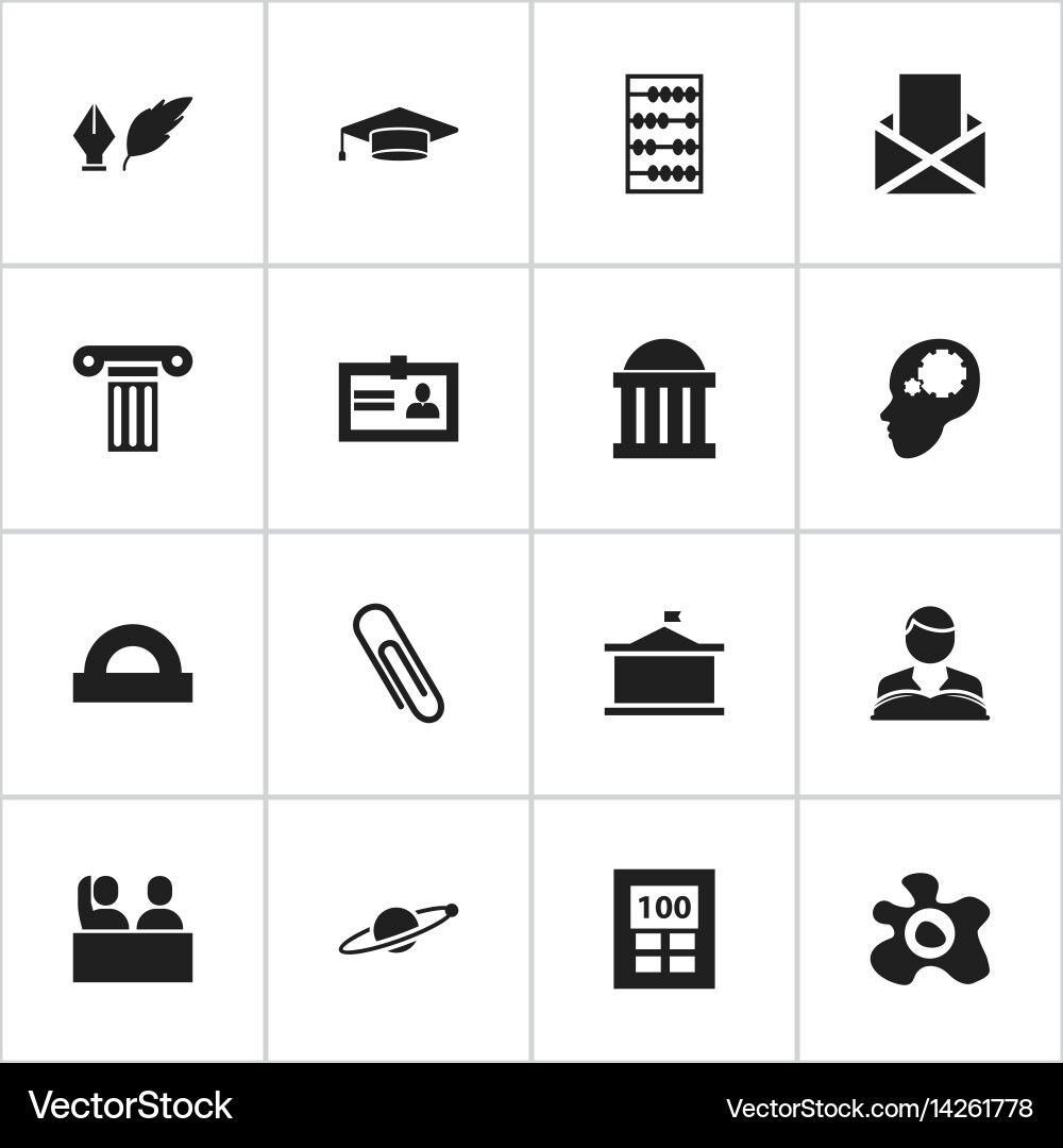 Set of 16 editable science icons includes symbols vector image