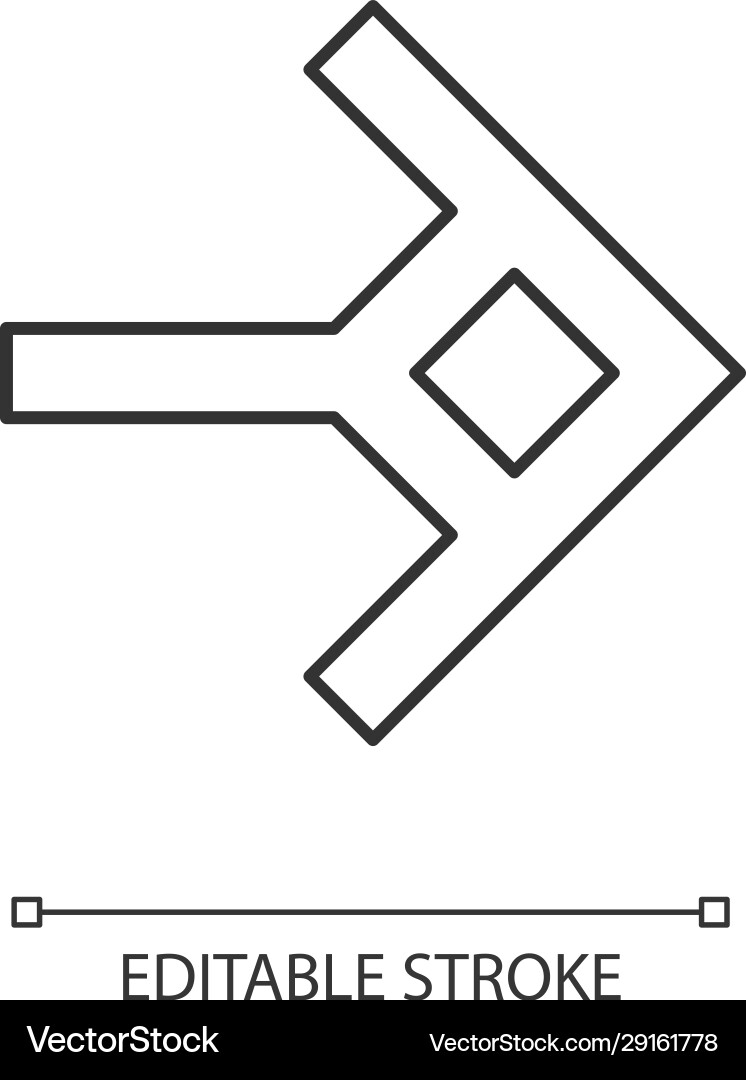 Shaped arrow linear icon navigation arrowhead Shaped arrow linear icon navigation arrowhead vector image