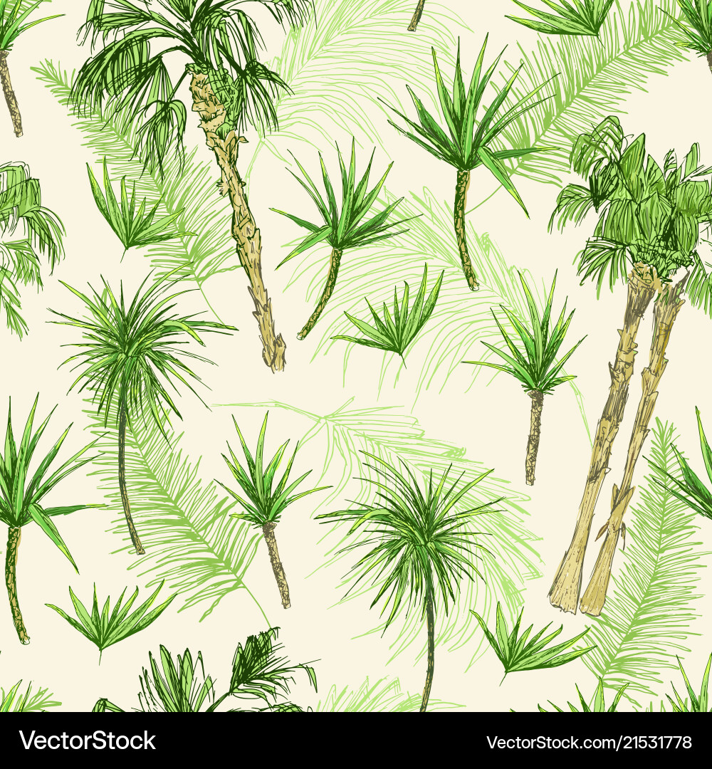 Tropical Palm Tree Pattern Vector Image