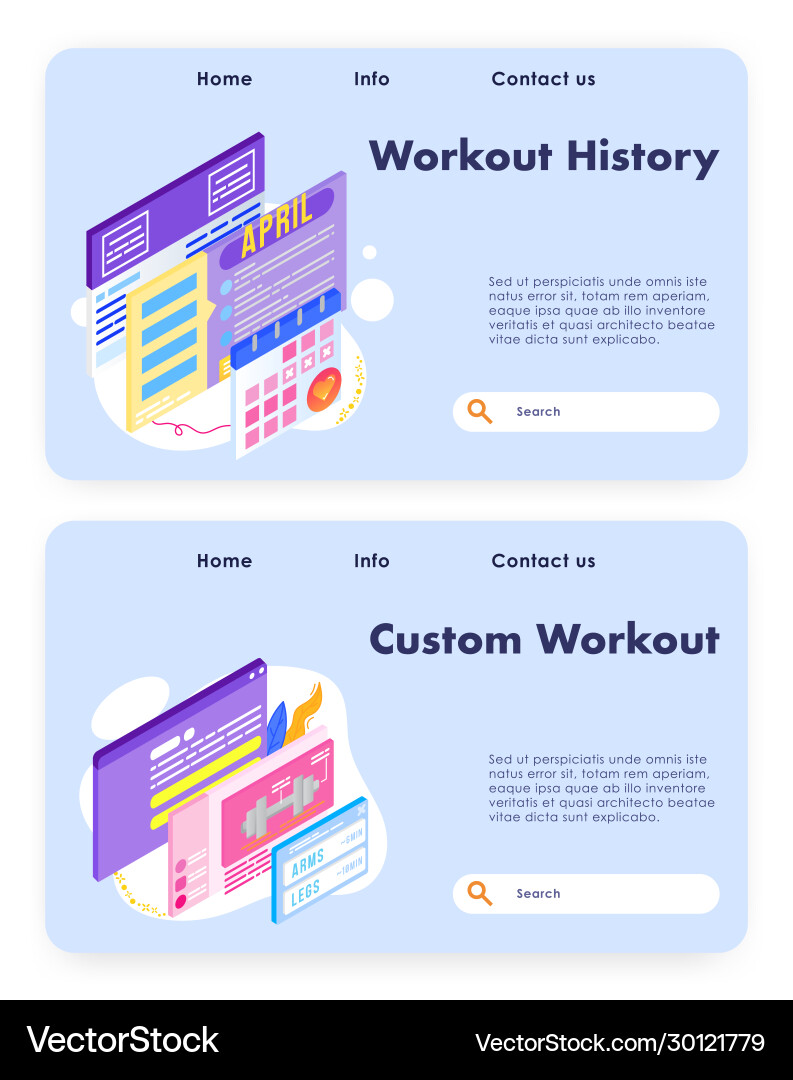 Custome workout program and exercise schedule Vector Image