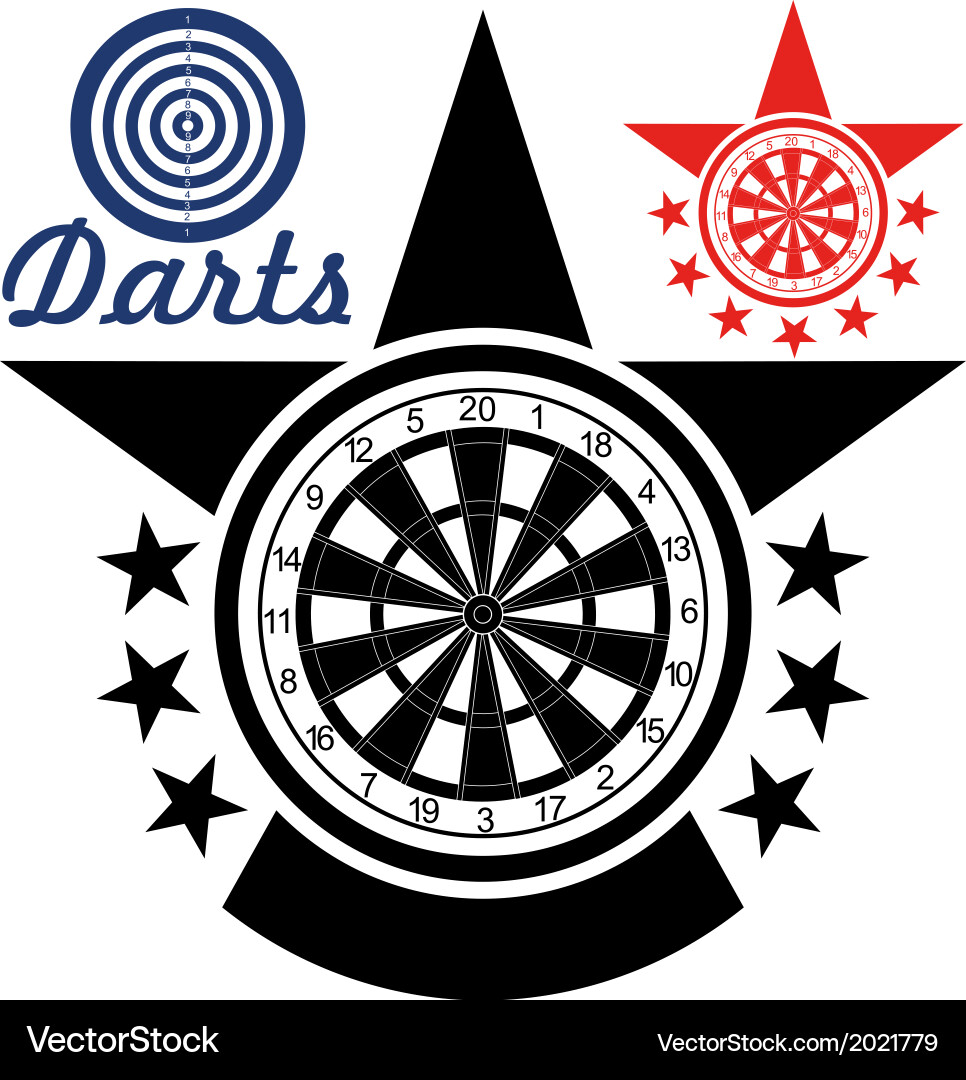 Dart Throw Target Emblem vector image
