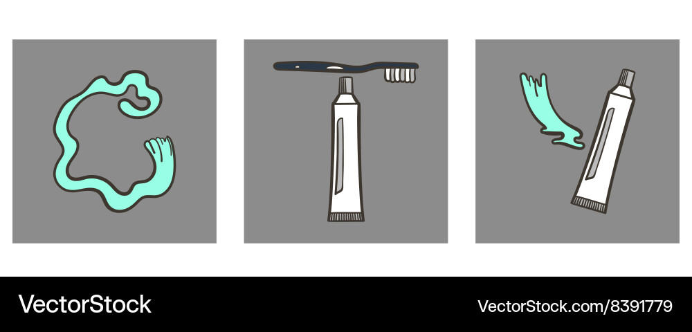 Decorative font toothpaste part 7 vector image