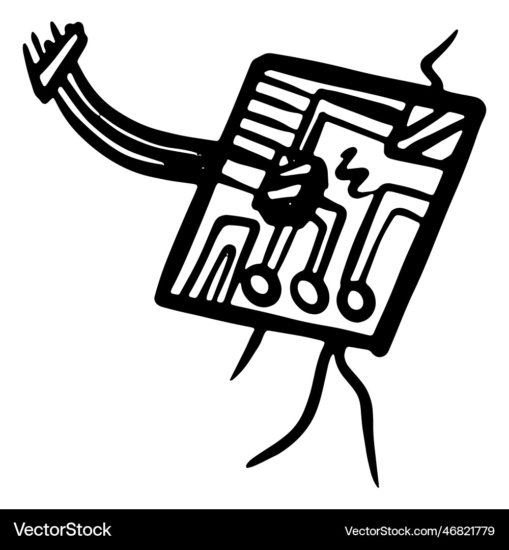 Discarded Computer Components vector image