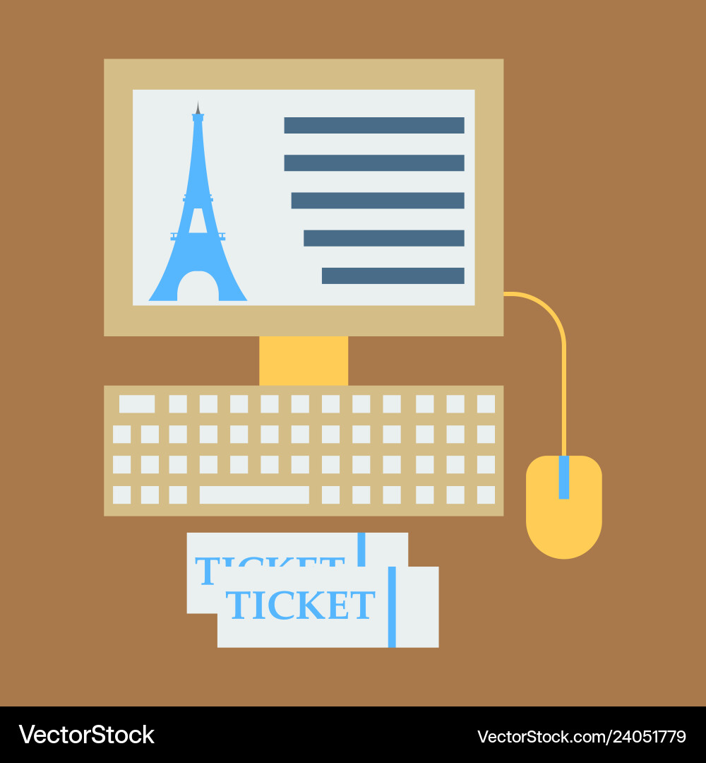 Eiffel tower icon in computer Eiffel tower icon in computer vector image