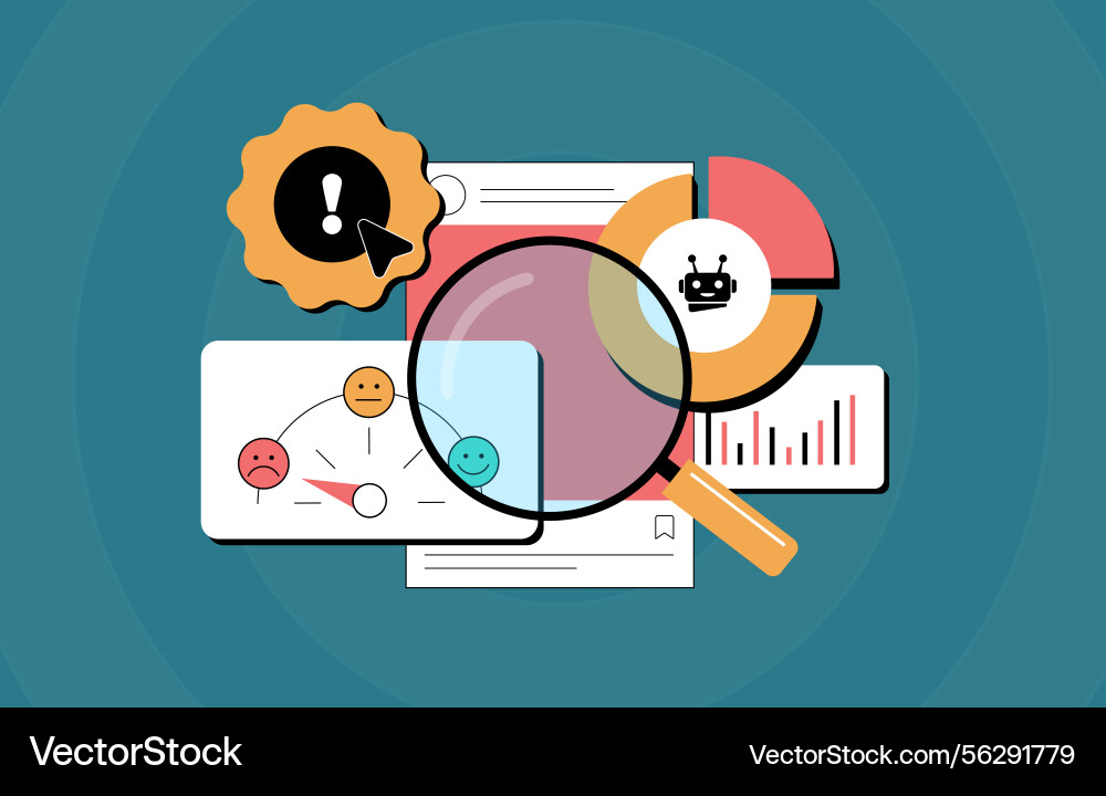 Fake follower checker tool for detecting Fake follower checker tool for detecting vector image