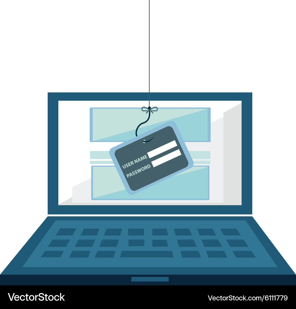 Internet phishing hacking login and password vector image