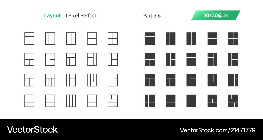 Layout ui pixel perfect well-crafted thin Layout ui pixel perfect well-crafted thin Vector Image