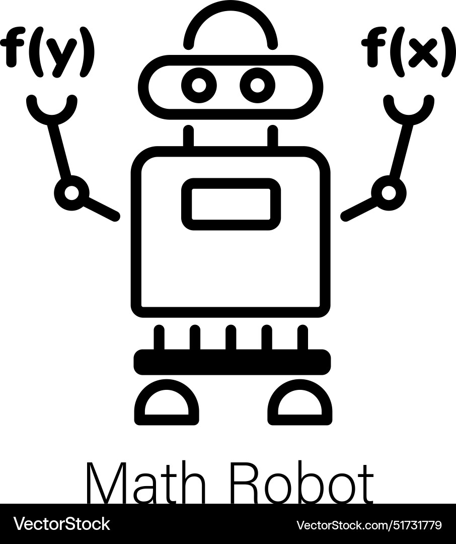 Math robot Royalty Free Vector Image - VectorStock