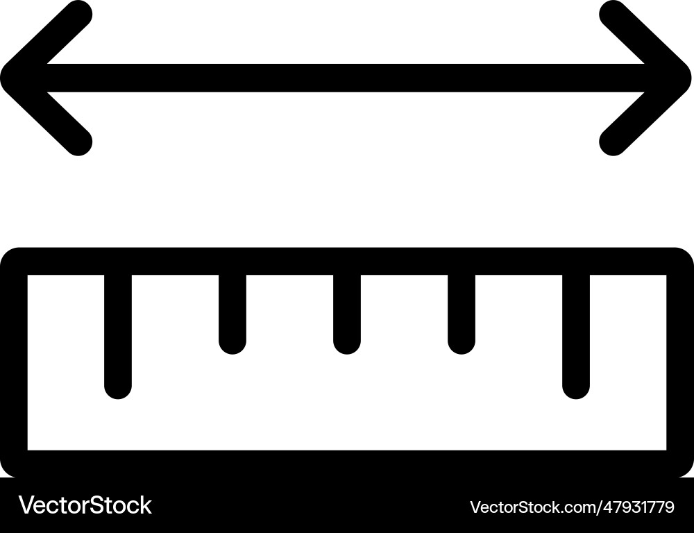 Measurement ruler icon in linear style Vector Image