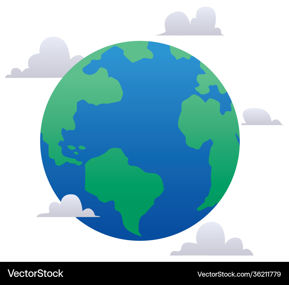 Planet earth flat design Royalty Free Vector Image