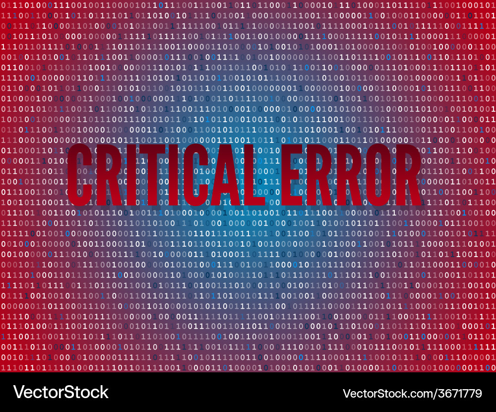 Red screen binary code Vector Image
