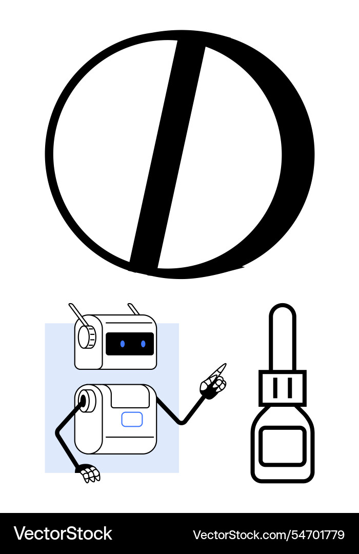 Robotics meets prohibition a robot gestures Vector Image