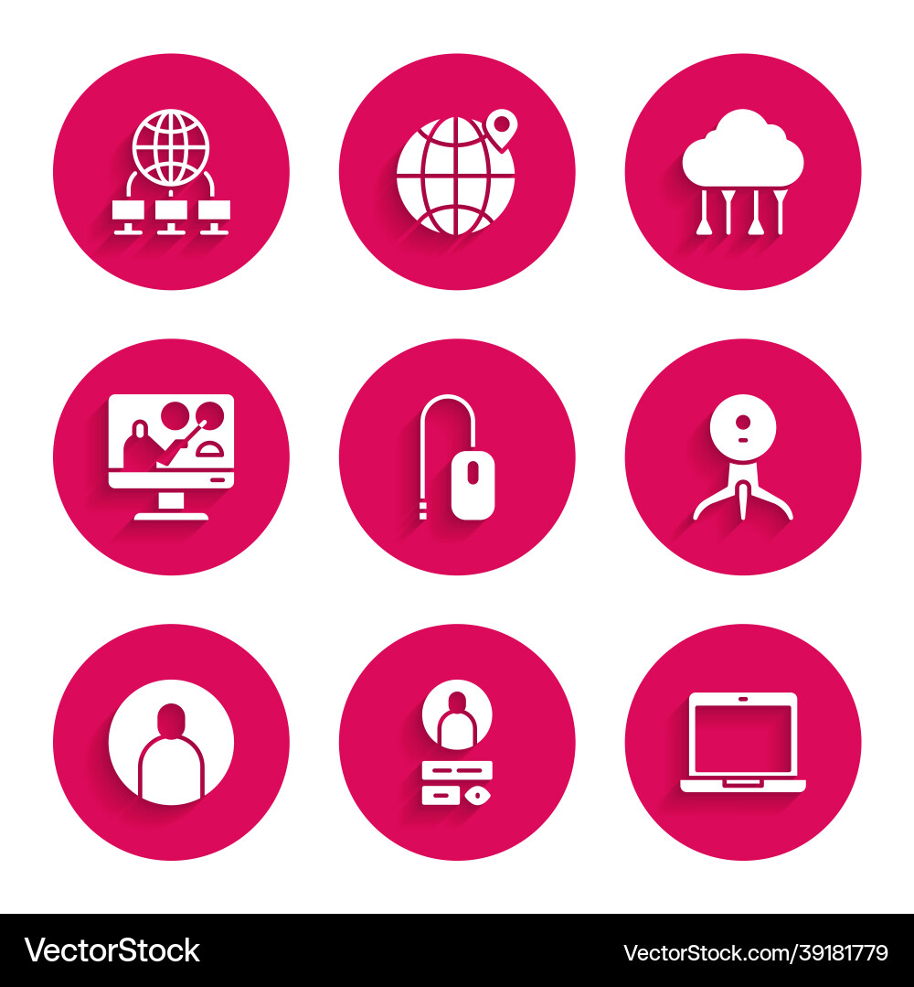Set computer mouse create account screen laptop Set computer mouse create account screen laptop vector image