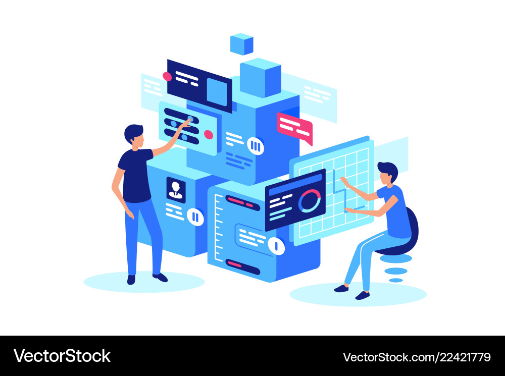 Stepwise Application Development vector image