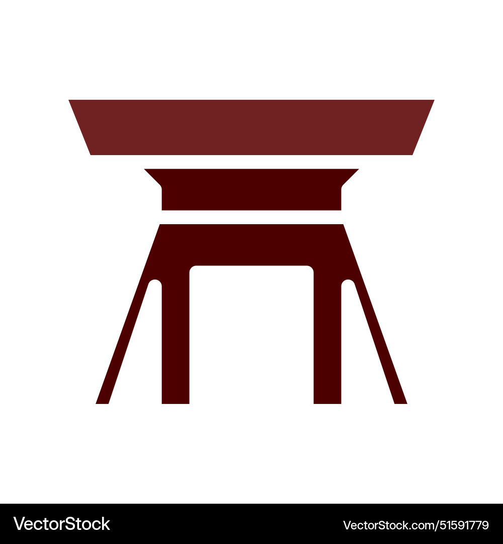 Table icon solid brown Royalty Free Vector Image