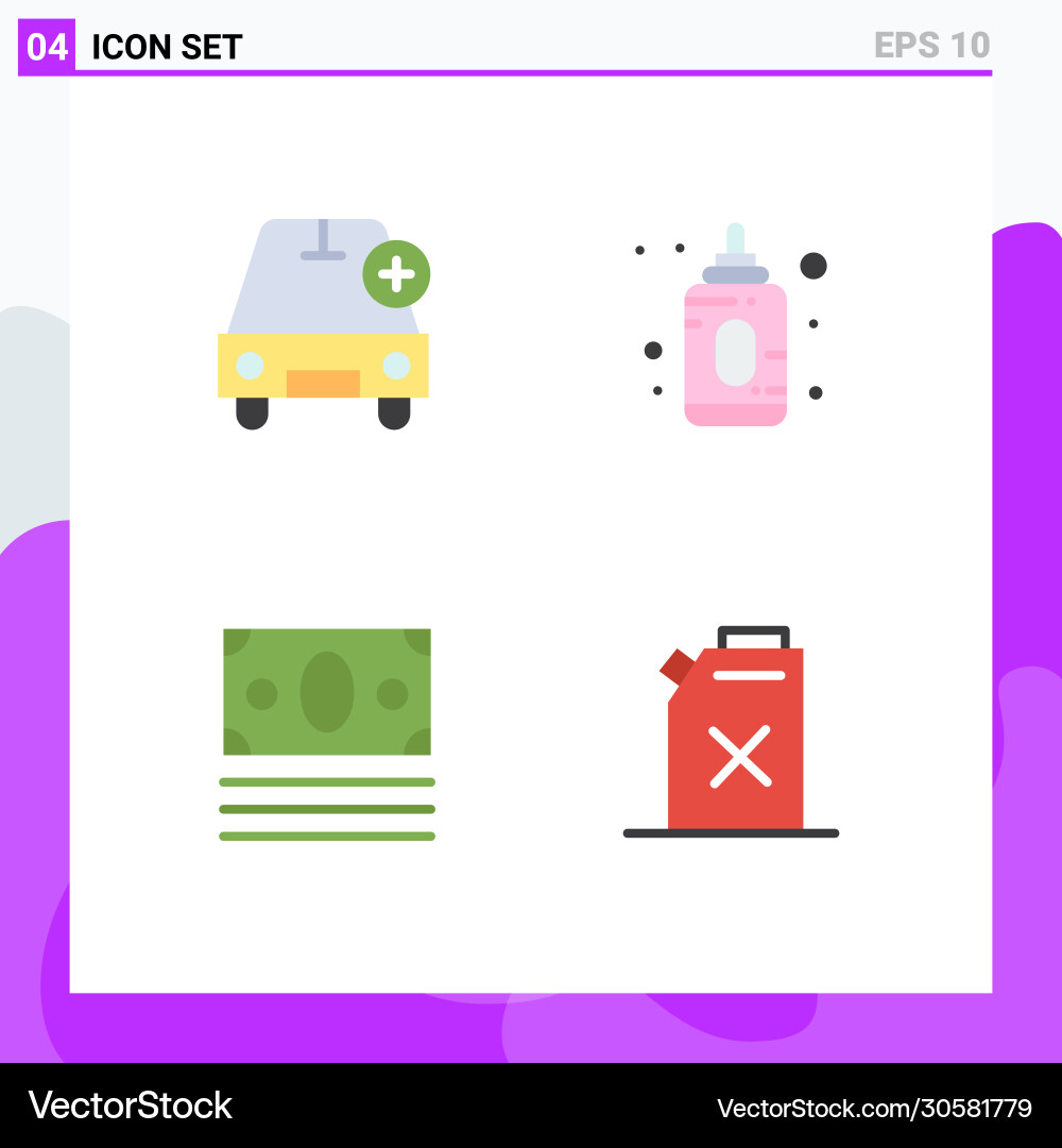 User interface pack 4 basic flat icons add Vector Image