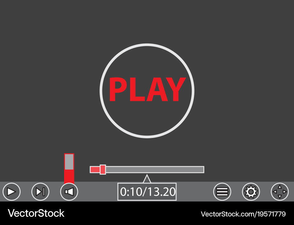 Video player template for web and mobile apps vector image