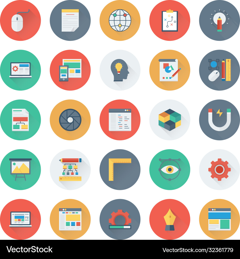 Web design and development icons vector image