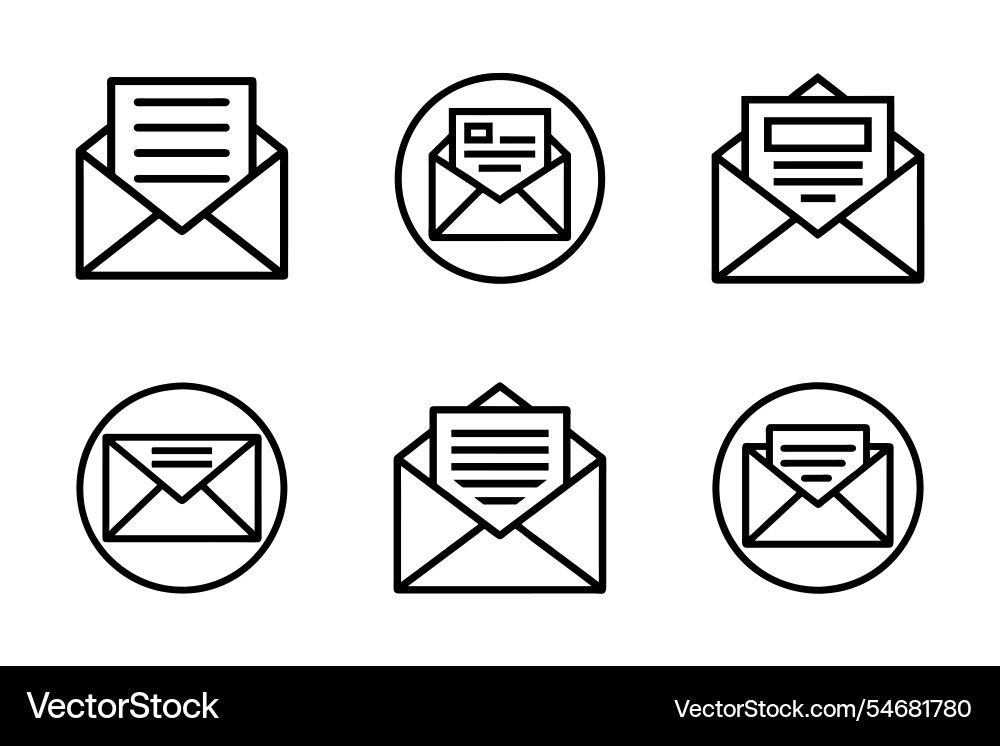 Art style envelope icon bundle set design Vector Image