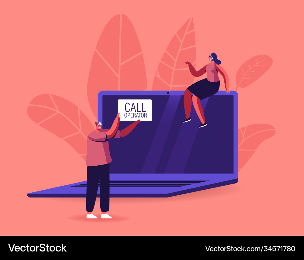 Call Center Support Characters vector image