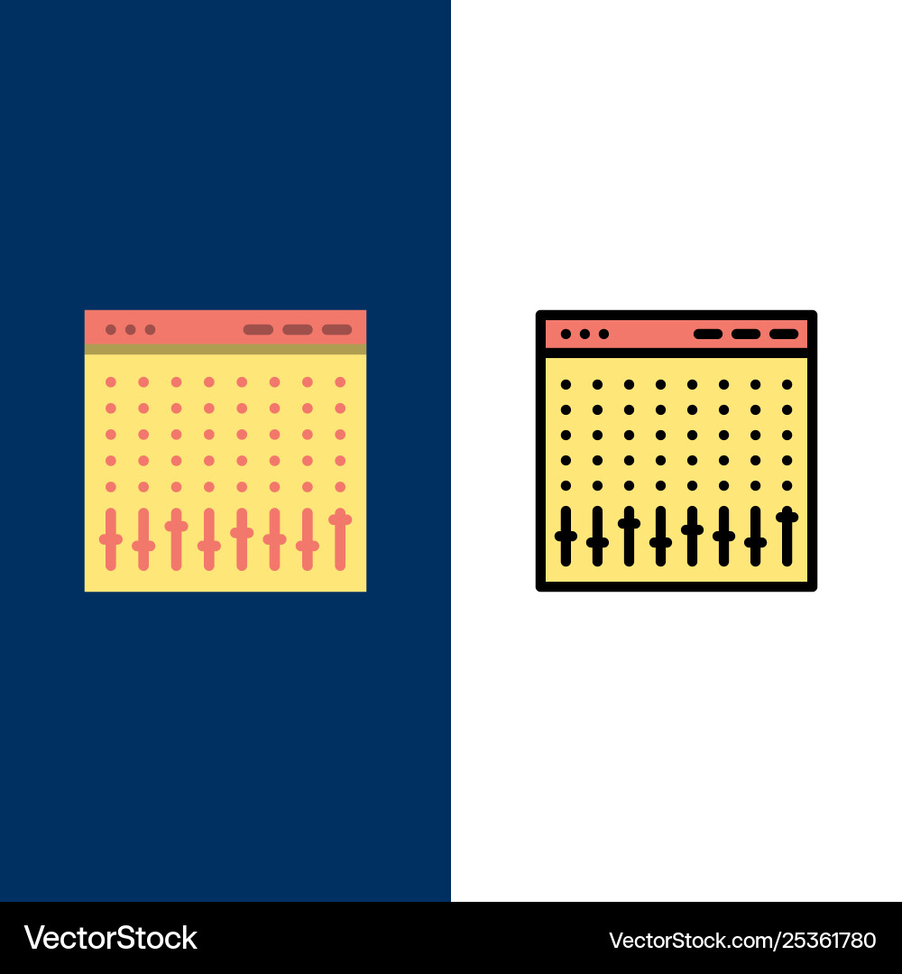 Console control controller hardware mixer icons Console control controller hardware mixer icons vector image